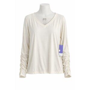 Fit‎ Collective Women Athletic Top XL Long Sleeve Ruched Workout Shirt NWT